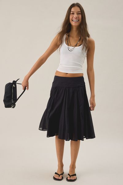 BDG Olga Plaid Low-Rise Tiered Maxi Skirt