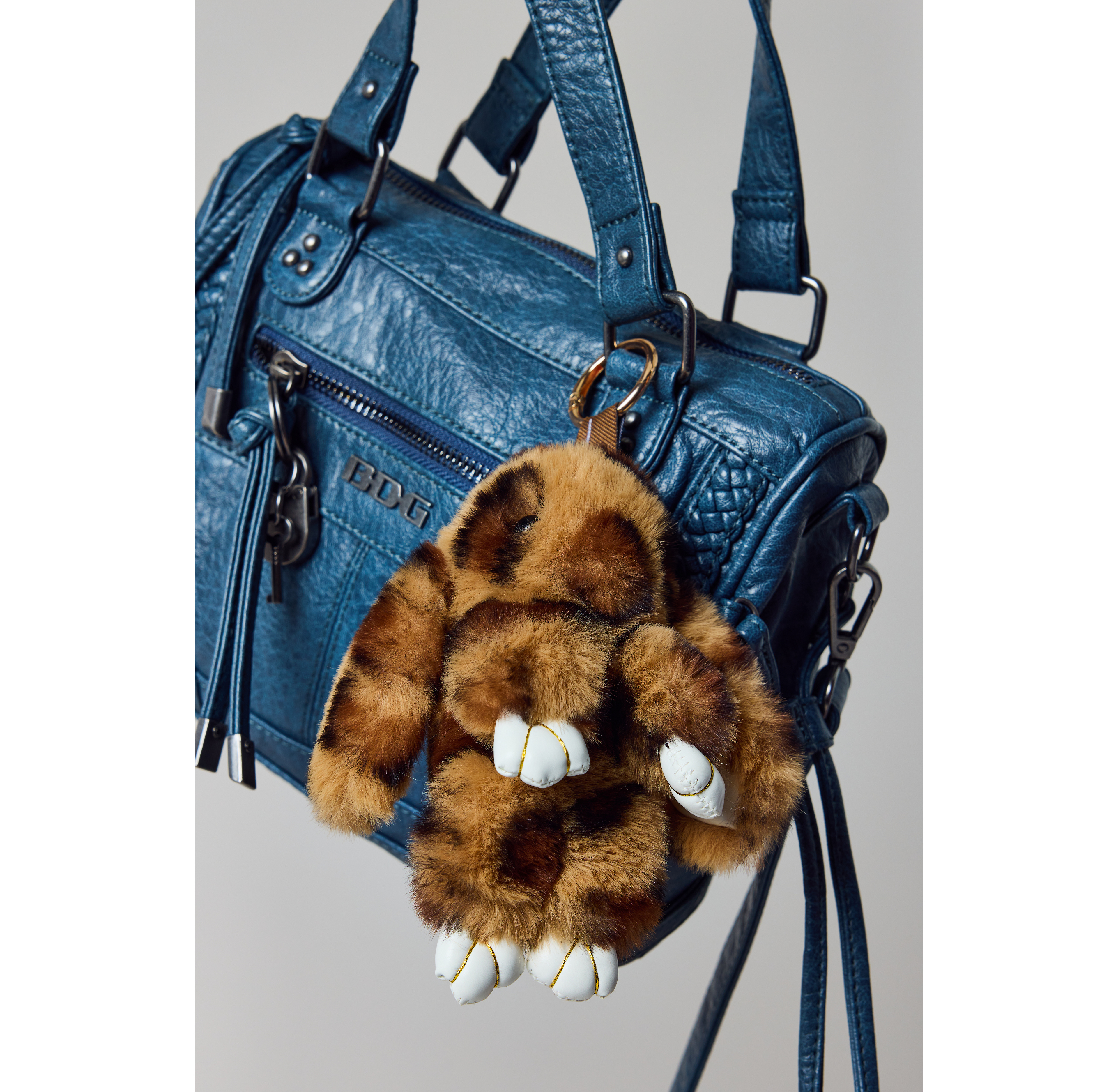 Leopard Bunny Plushie Keychain
