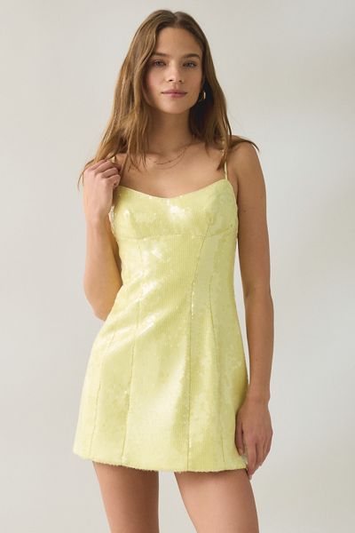 Bardot Hourglass Sequin Seamed Mini Dress