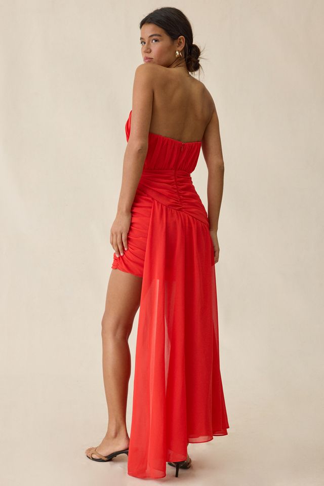 Bardot Remalia Asymmetric Draped Strapless Corset Mini Dress | Urban  Outfitters
