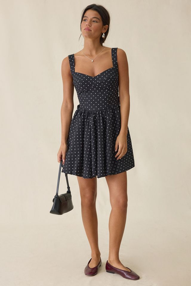 Bardot Coletta Black Spot Tie-Back Cotton Mini Dress #2