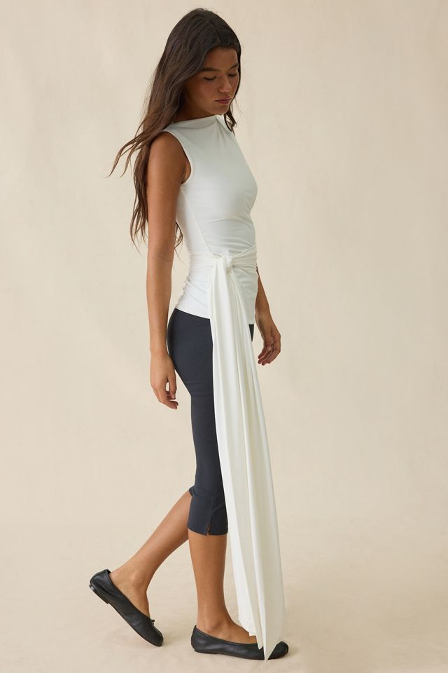 Bardot Jordan Longline Tie High Neck Sleeveless Top #2