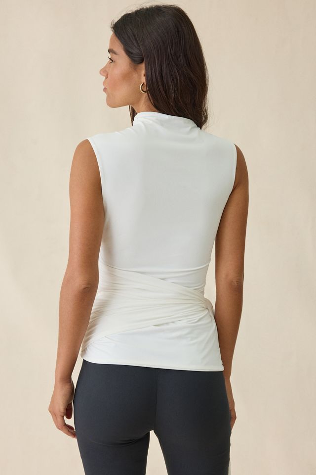 Bardot Jordan Longline Tie High Neck Sleeveless Top #3