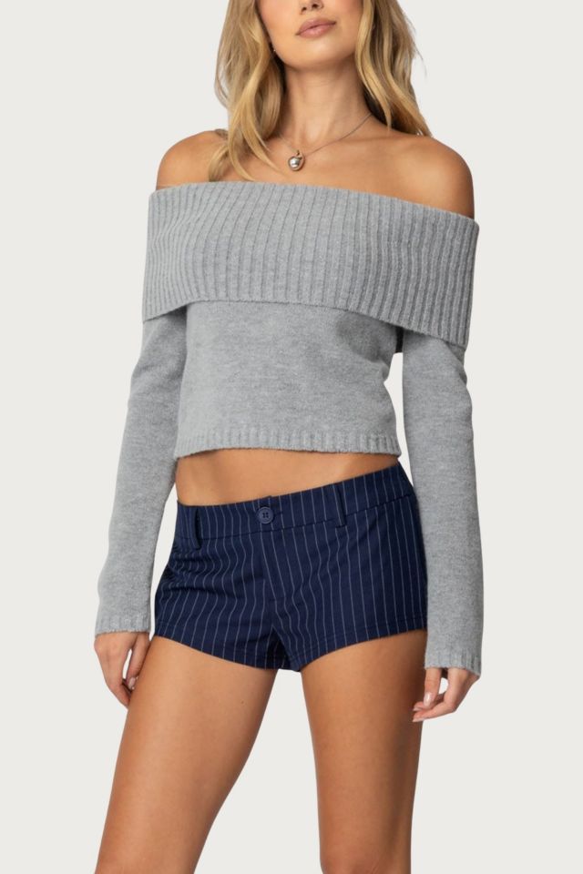 Edikted Harrison Pinstripe Micro Shorts #1