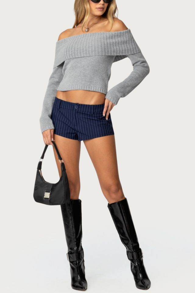 Edikted Harrison Pinstripe Micro Shorts #4