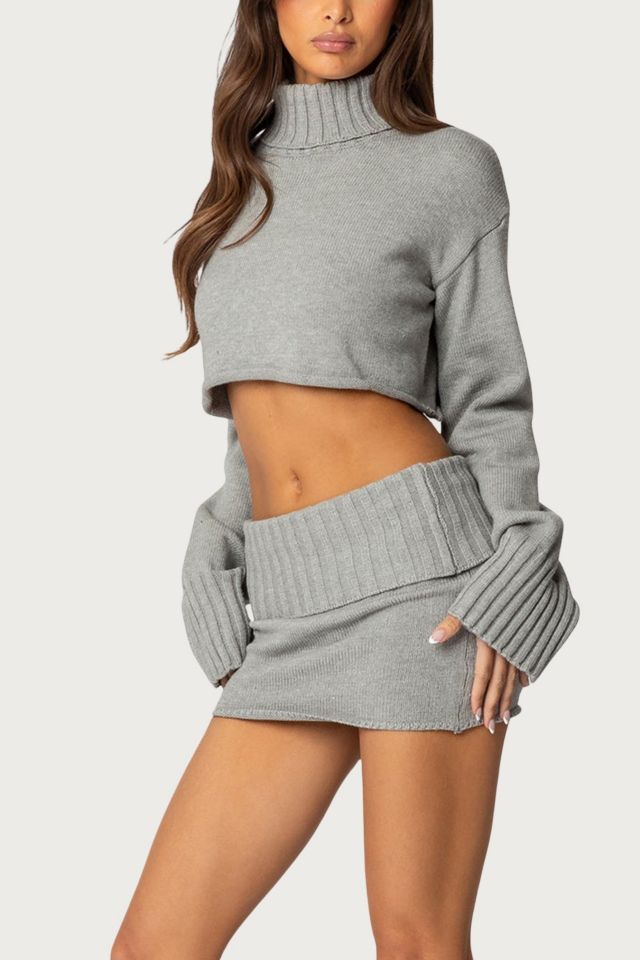 Edikted Gino Fold Over Knit Mini Skirt #1