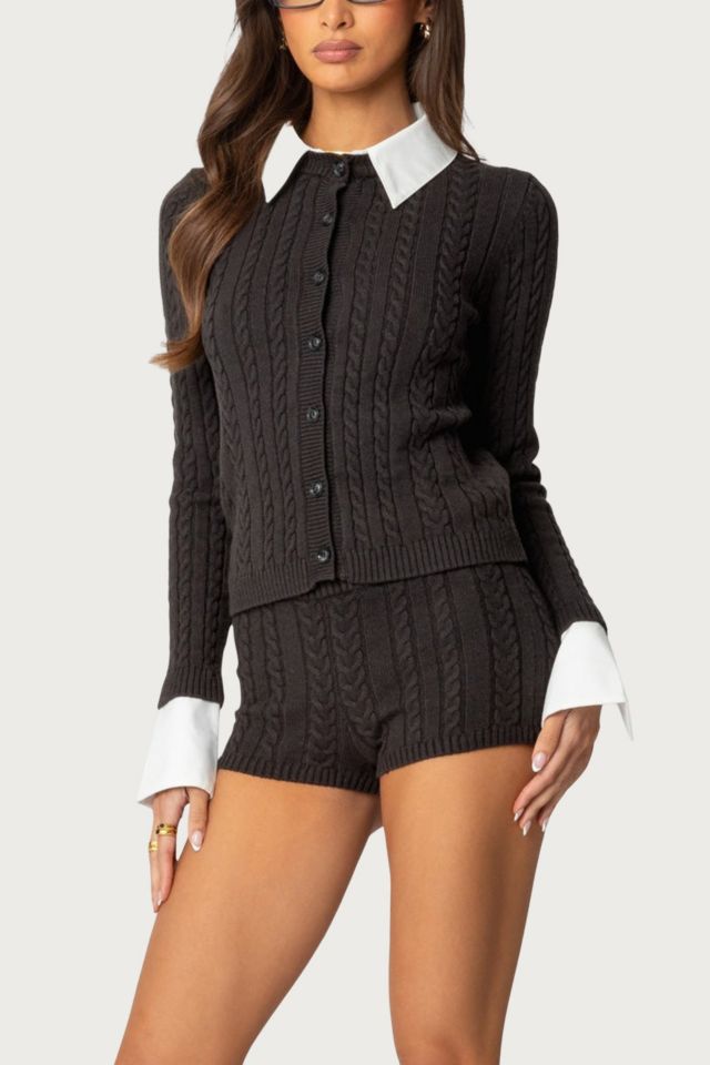 Edikted Avey Cable Knit Shorts #2
