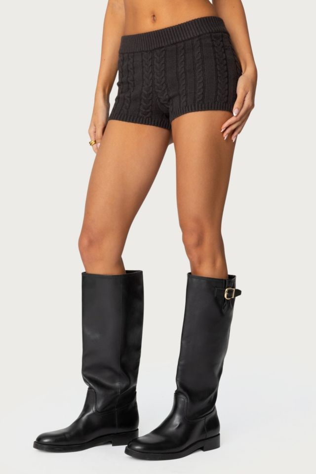 Edikted Avey Cable Knit Shorts #3