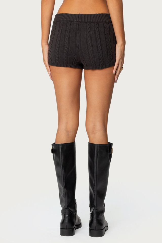 Edikted Avey Cable Knit Shorts #4