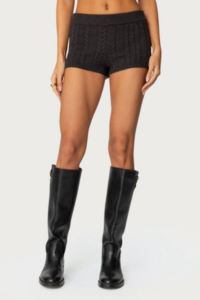Edikted Avey Cable Knit Shorts