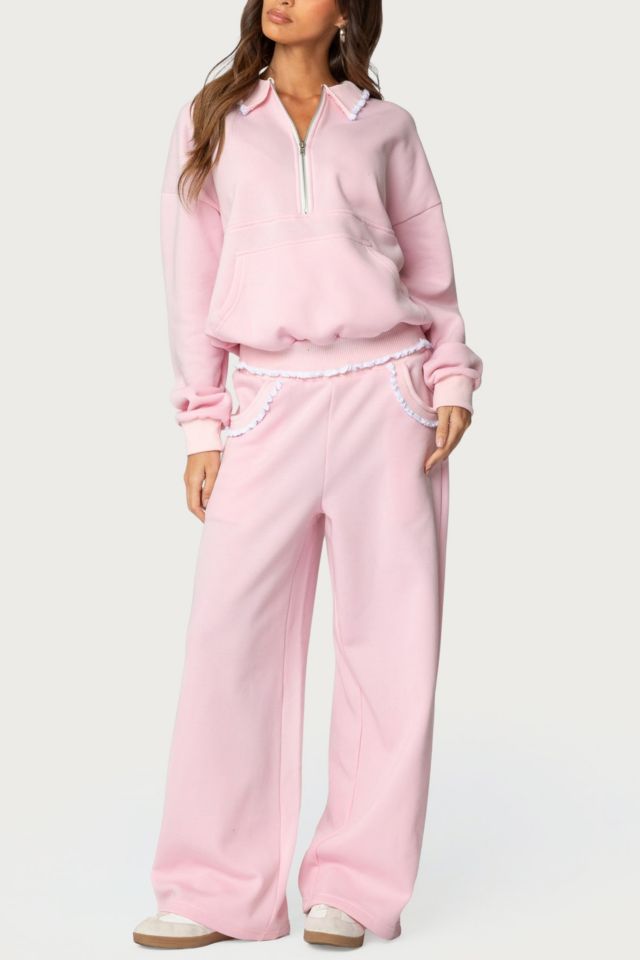 Edikted Ashtin Ruffle Trim Sweatshirt #1