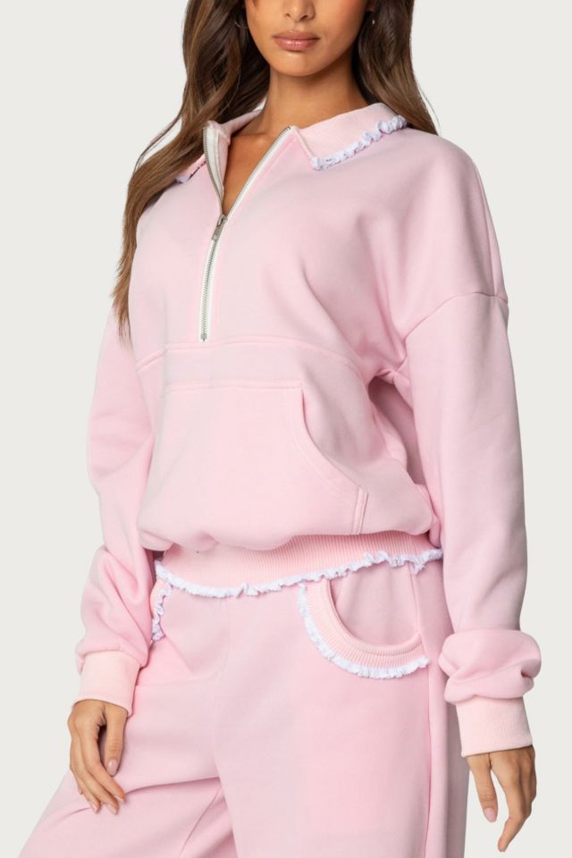 Edikted Ashtin Ruffle Trim Sweatshirt #2