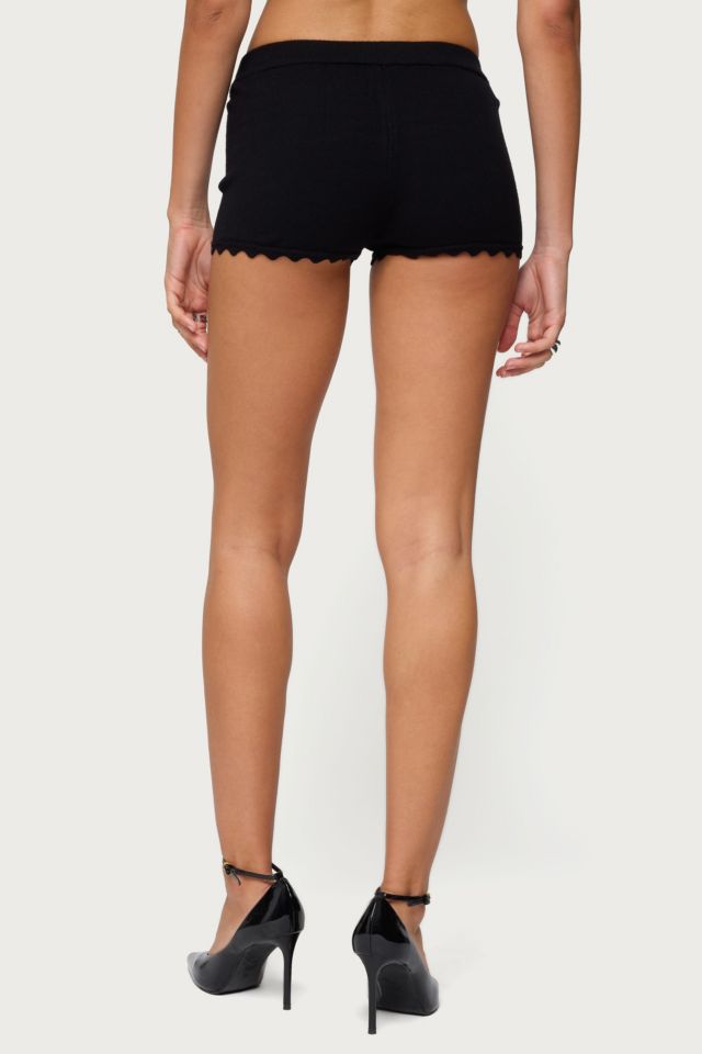 Edikted Maizy Scalloped Knit Micro Shorts #4