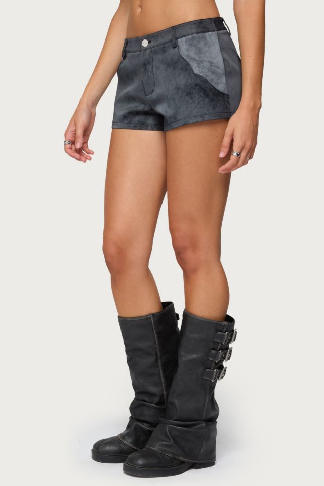 Edikted Rhiley Contrast Faux Suede Micro Shorts #3