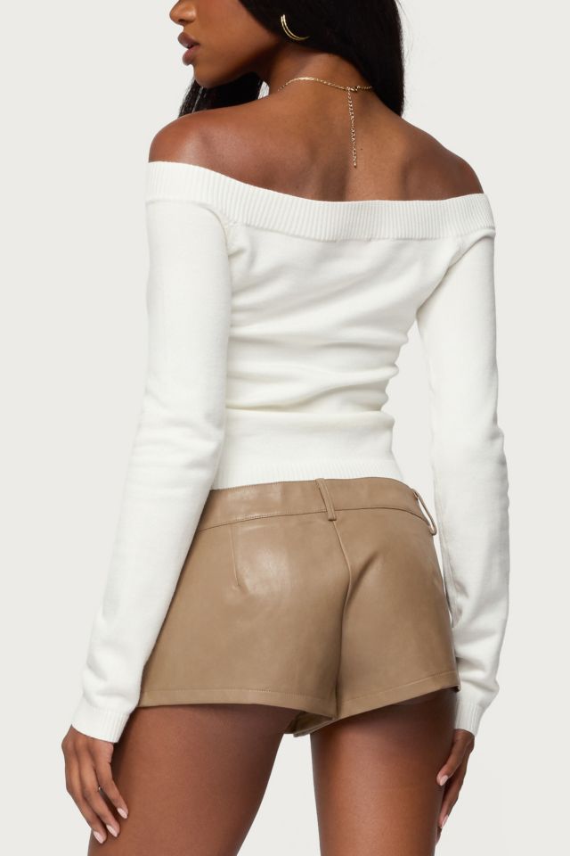 Edikted Leatrice Off Shoulder Knit Top #4