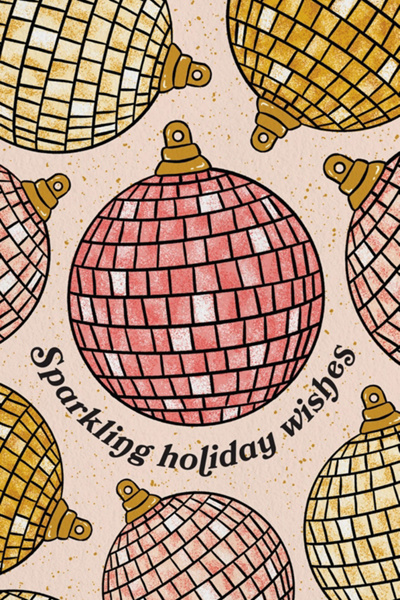 Boss Dotty Disco Ornament Holiday Card
