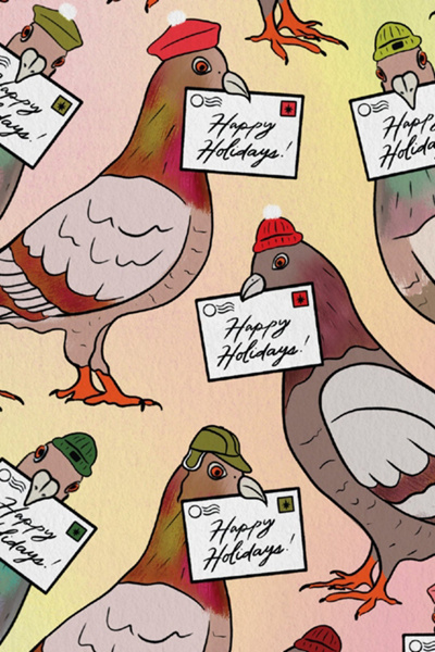 Boss Dotty Holiday Pigeon Letters Card