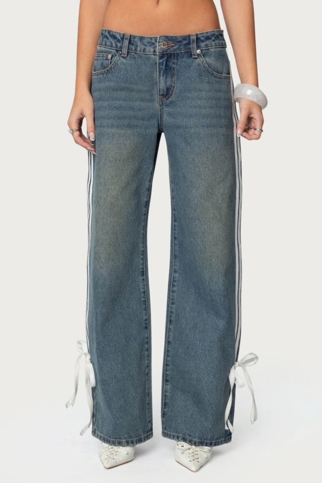 Edikted Washed Low Rise Ribbon Jeans #1