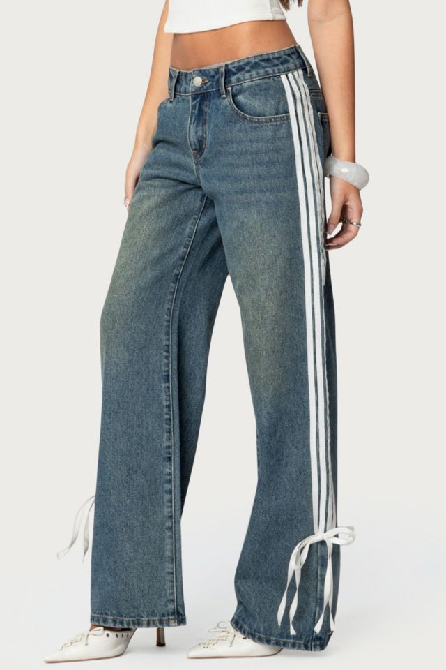 Edikted Washed Low Rise Ribbon Jeans #2