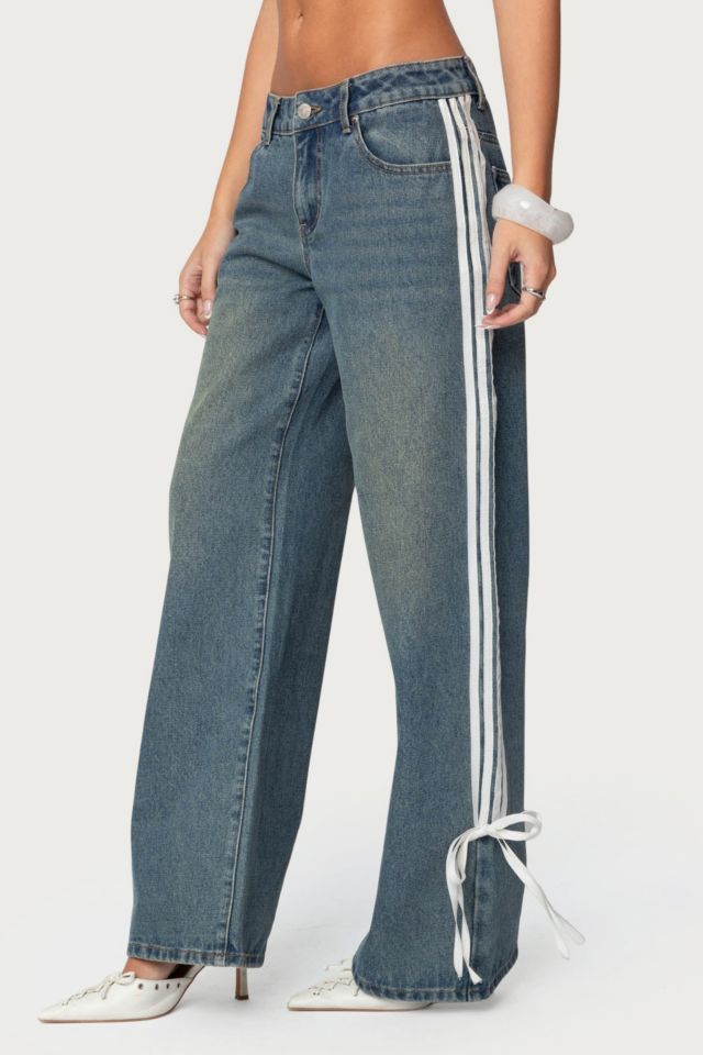 Edikted Washed Low Rise Ribbon Jeans #3