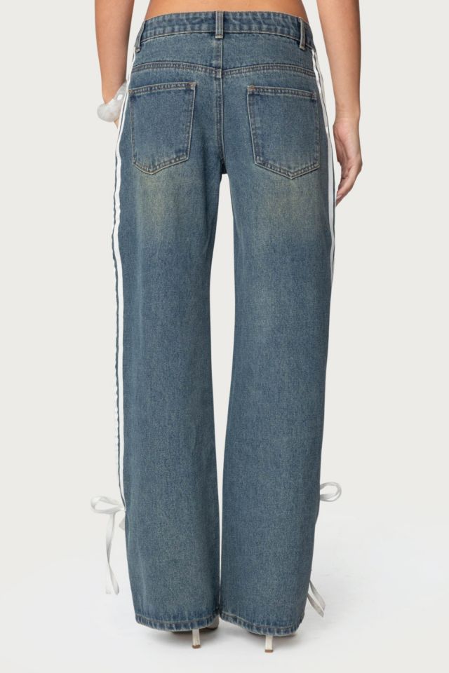 Edikted Washed Low Rise Ribbon Jeans #4