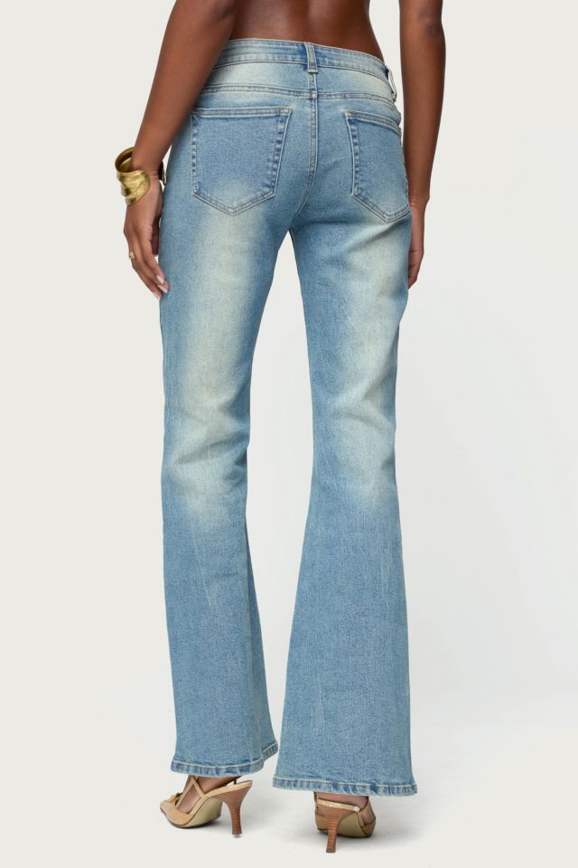 Edikted Jenni Washed Low Rise Flared Jeans #4