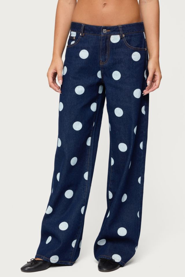 Edikted Leyah Polka Dot Low Rise Jeans #1