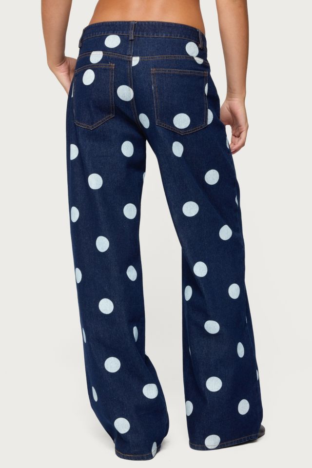 Edikted Leyah Polka Dot Low Rise Jeans #4