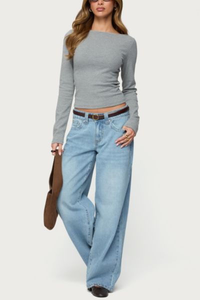 Edikted Rivka Low Rise Straight Leg Jeans