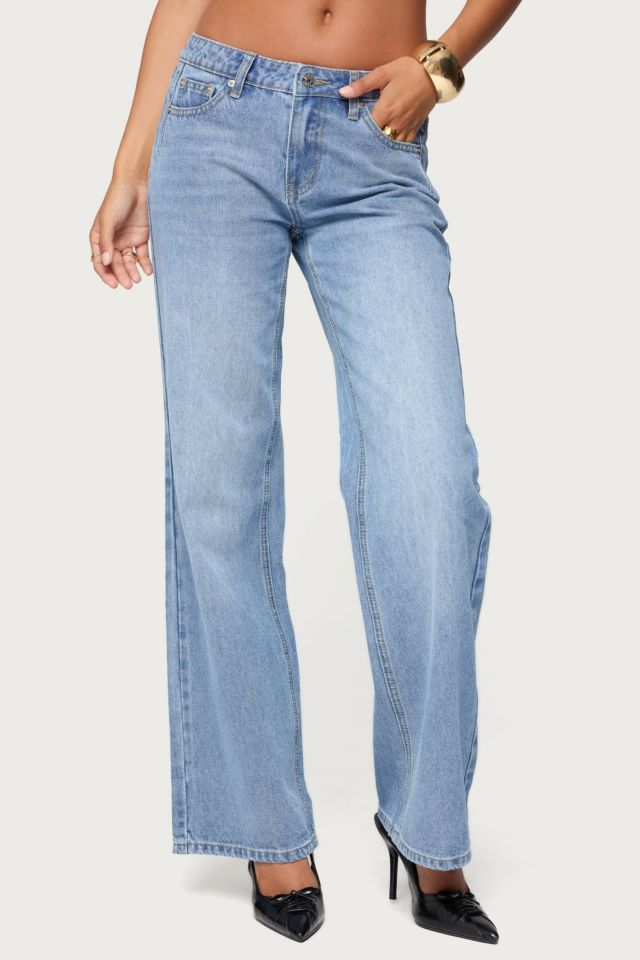 Edikted Holly Straight Leg Mid Rise Jeans #1