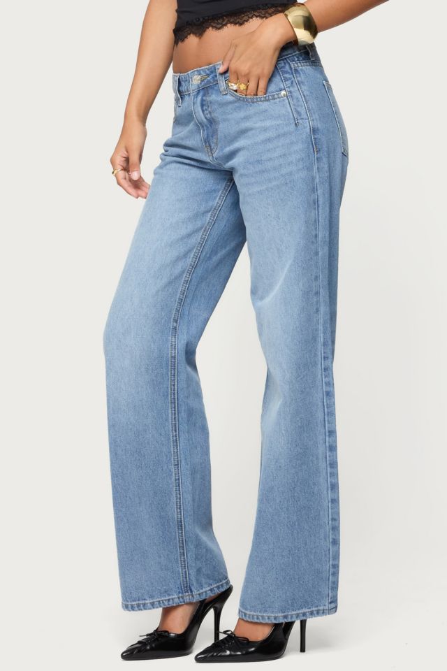 Edikted Holly Straight Leg Mid Rise Jeans #2