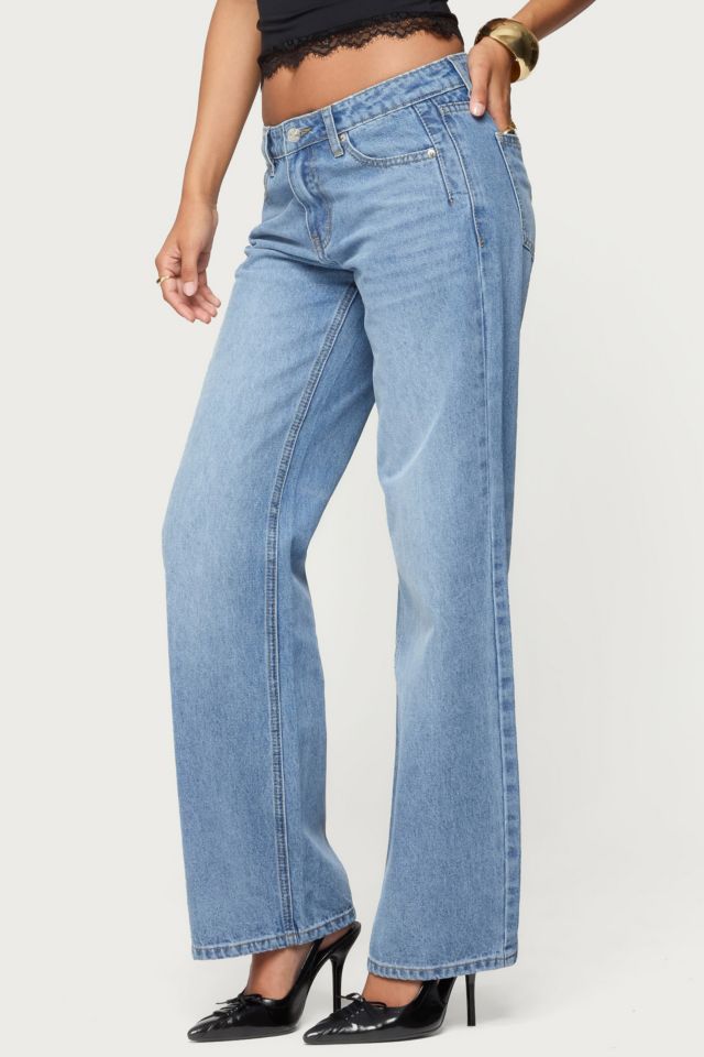 Edikted Holly Straight Leg Mid Rise Jeans #3
