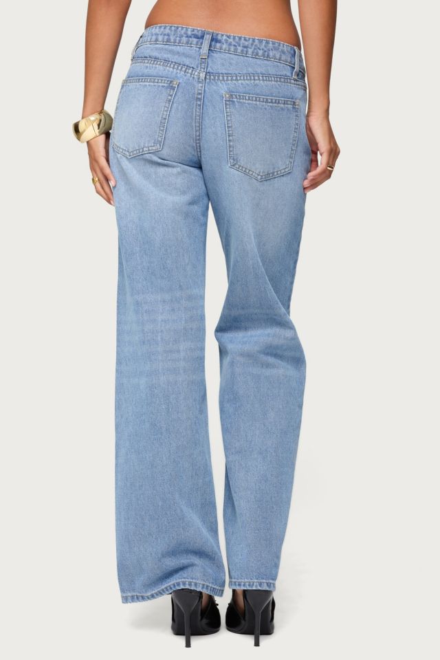 Edikted Holly Straight Leg Mid Rise Jeans #4