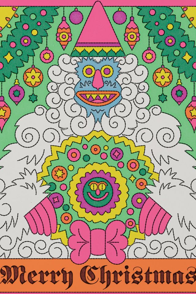 Red Cap Abominable Snowman Holiday Card #1