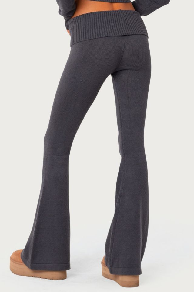 Edikted Desiree Knitted Low Rise Fold Over Pants #2