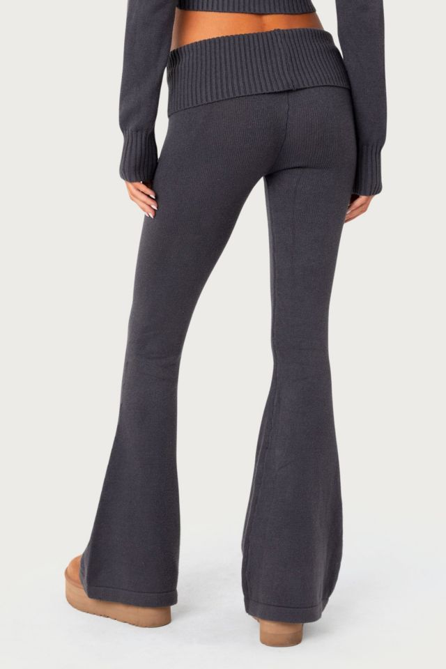 Edikted Desiree Knitted Low Rise Fold Over Pants #4
