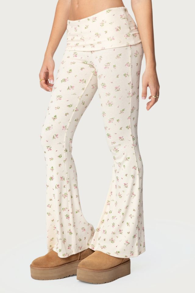 Edikted Bloom Baby Fold Over Flared Leggings #3