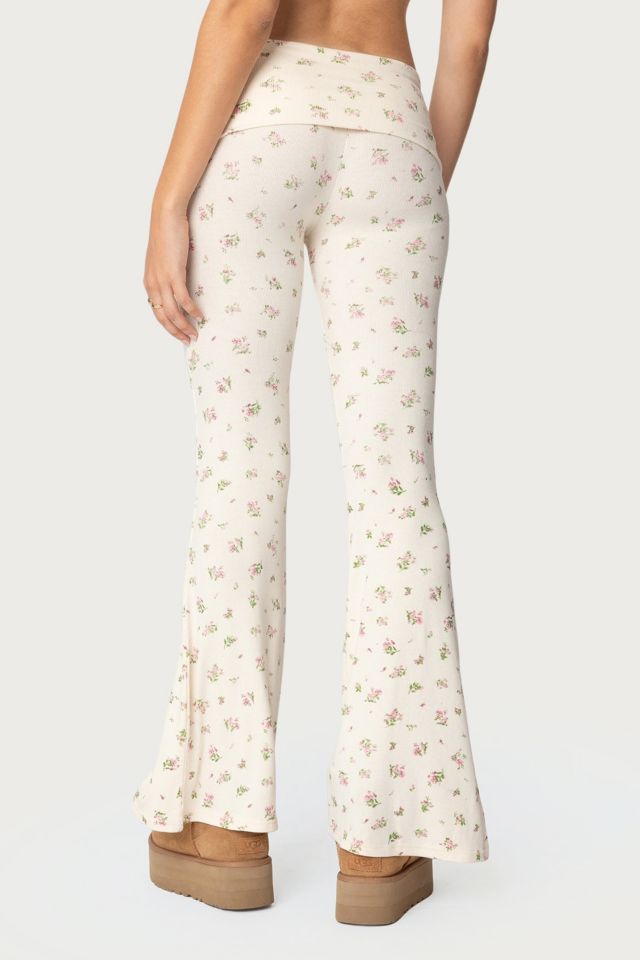 Edikted Bloom Baby Fold Over Flared Leggings #4