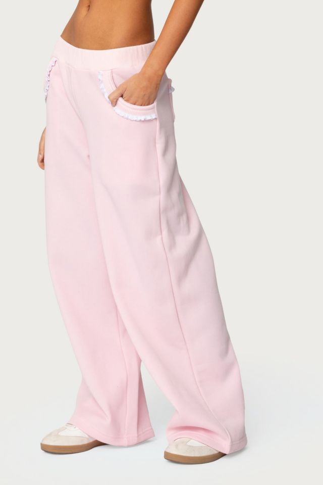 Edikted Ashtin Ruffle Trim Sweatpants #3