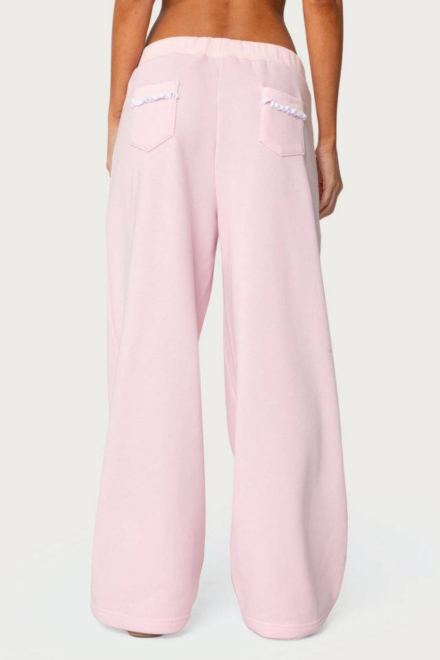 Edikted Ashtin Ruffle Trim Sweatpants #4