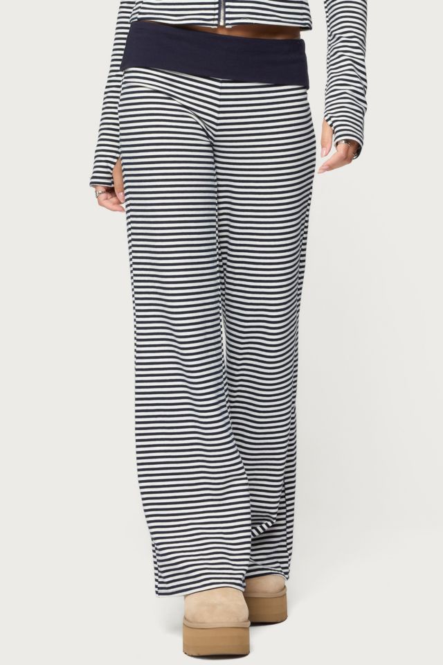 Edikted Meggy Striped Fold Over Pants #2