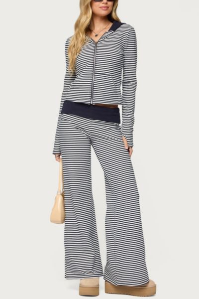 Edikted Meggy Striped Fold Over Pants