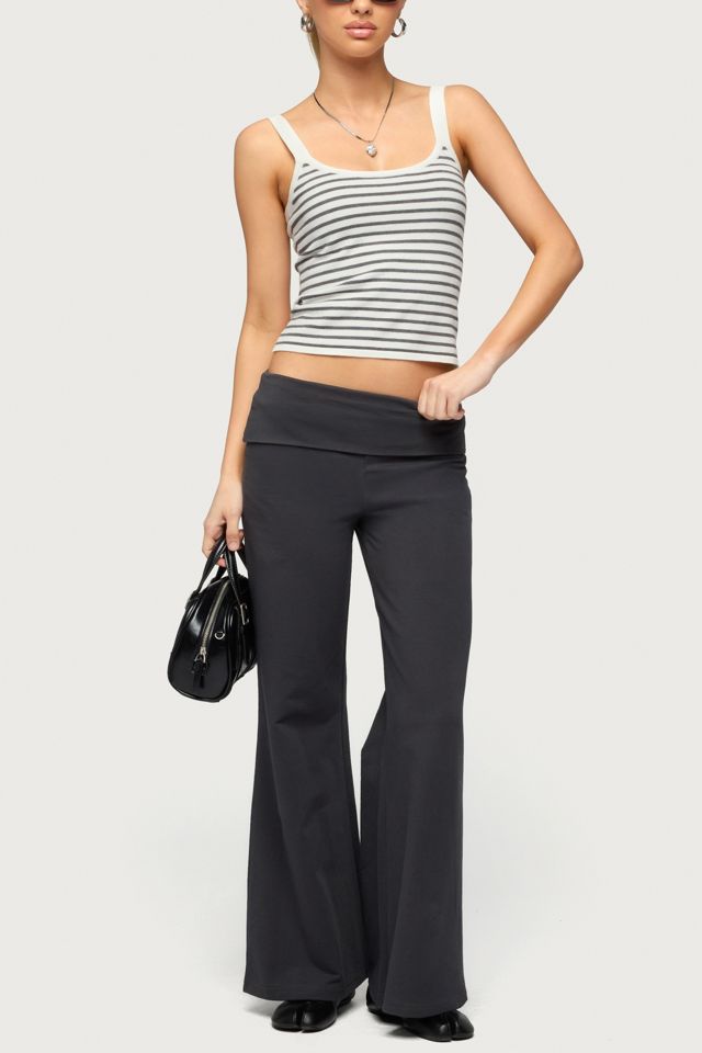 Edikted Petite Wide Leg Fold Over Pants #1