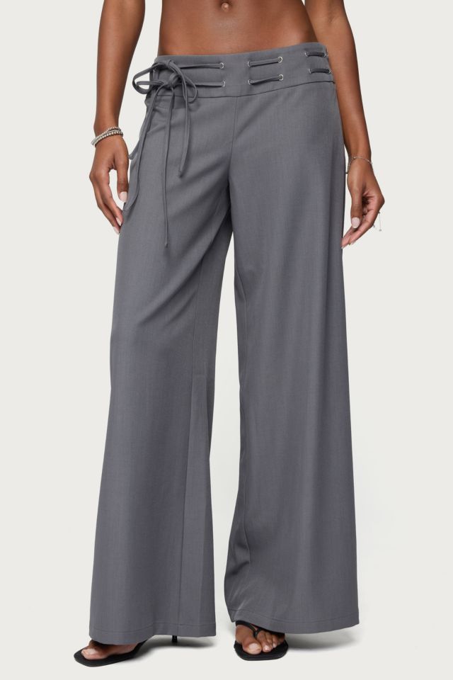 Edikted Willard Baggy Lace Up Belt Pants #1