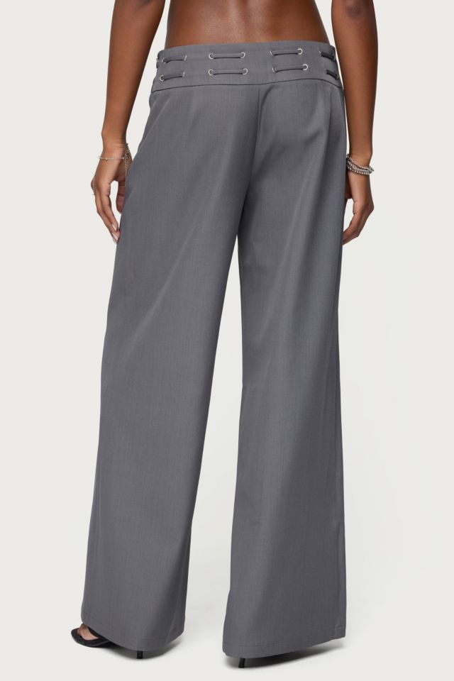 Edikted Willard Baggy Lace Up Belt Pants #4