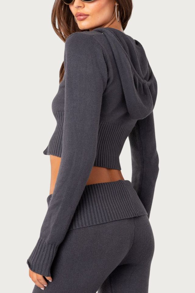 Edikted Desiree Knitted Hooded Cardigan #4