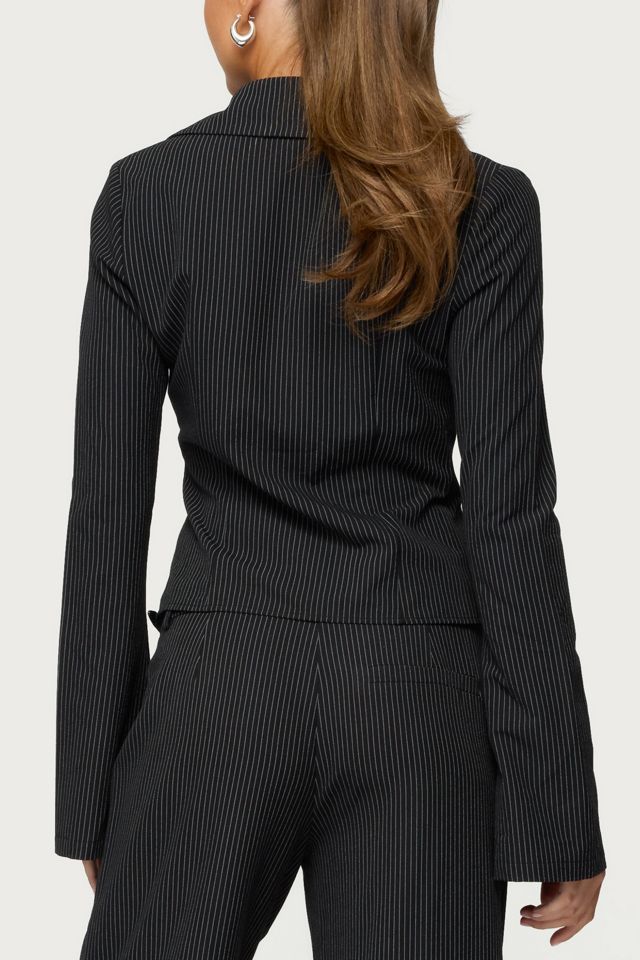 Edikted Pinstripe Tailored Button Up Shirt #4