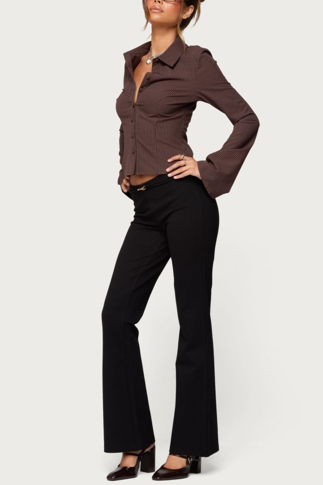 Edikted Pinstripe Tailored Button Up Shirt #1