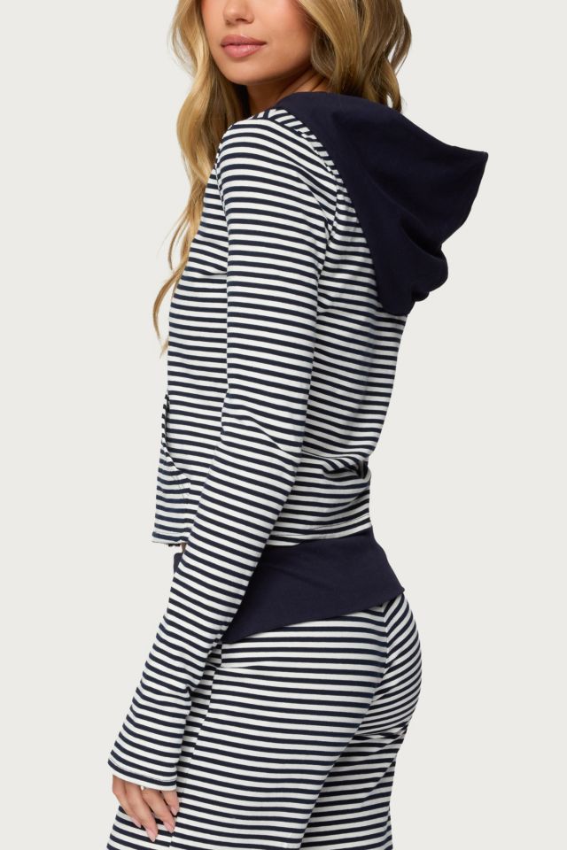 Edikted Meggy Striped Zip Up Hoodie #4