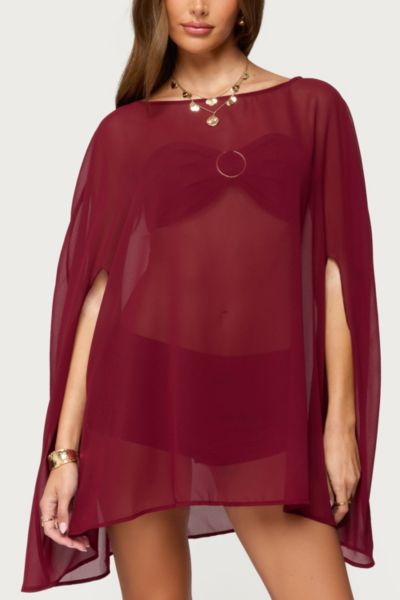 Edikted Mckenzie Sheer Chiffon Poncho